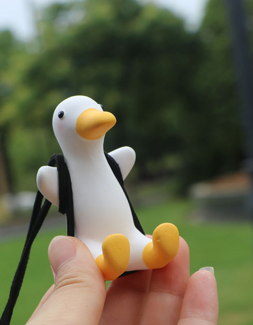 Load image into Gallery viewer, Gypsum Cute Anime Car Accessory Swing Duck Pendant
