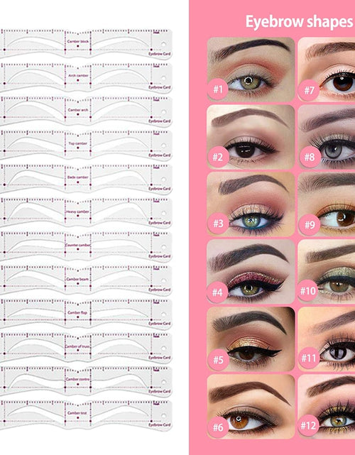 Load image into Gallery viewer, 12Styles Reusable DIY Eyebrow Stencil Set
