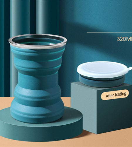 Portable Silicone Retractable Cup With Lid