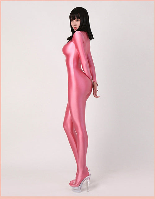 Load image into Gallery viewer, Glossy Elastic One-Piece  Jumpsuit
