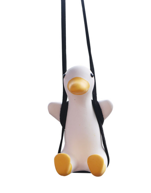 Load image into Gallery viewer, Gypsum Cute Anime Car Accessory Swing Duck Pendant
