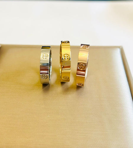 Classic Cross with Stone Rings