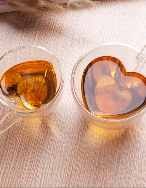 Load image into Gallery viewer, Double Wall Heart Glass Cup
