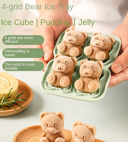 4 Grid Bear Silicone Ice Tray