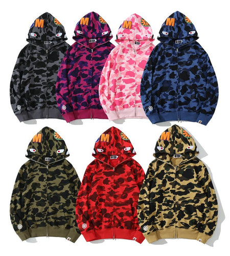 Anime Hoodie Shark Camo Full Zip