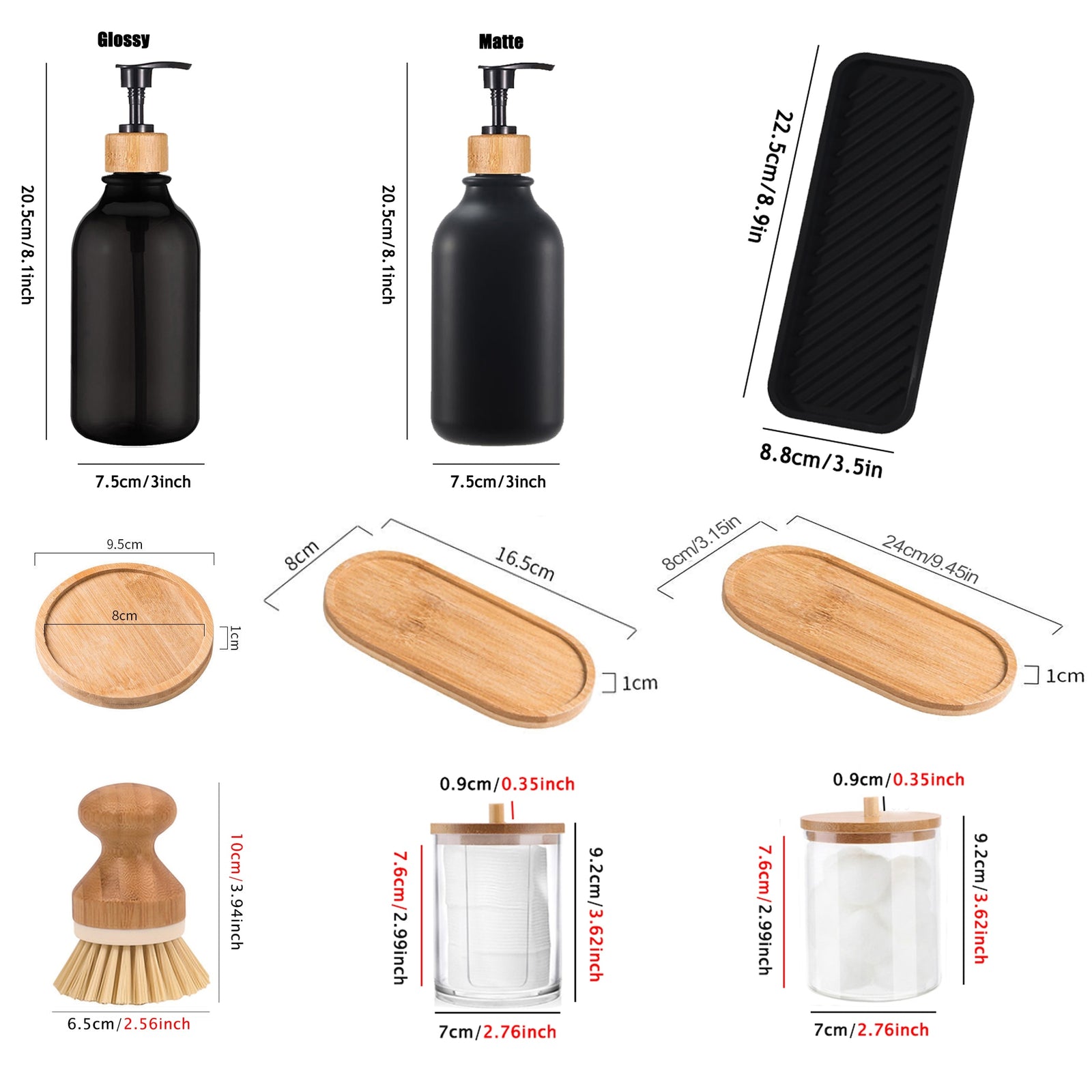 Dish Soap Bottle with Bamboo Pump