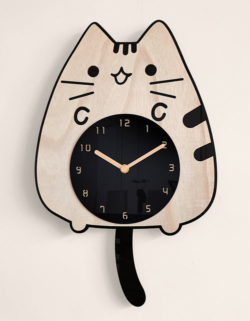 Load image into Gallery viewer, 3D Wooden Cartoon Cats Wall Clock
