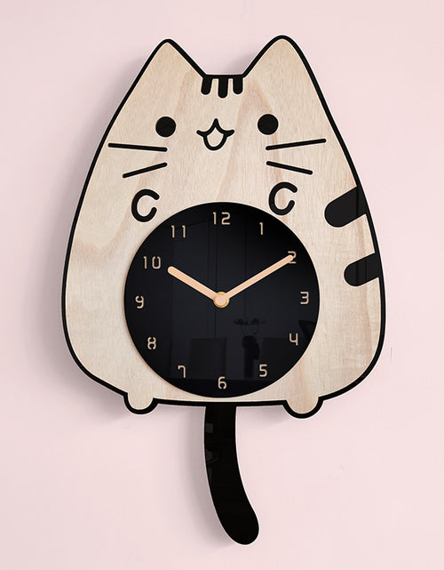 Load image into Gallery viewer, 3D Wooden Cartoon Cats Wall Clock
