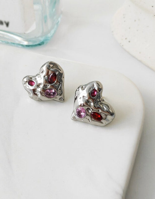 Load image into Gallery viewer, Irregular Heart Stud Earrings
