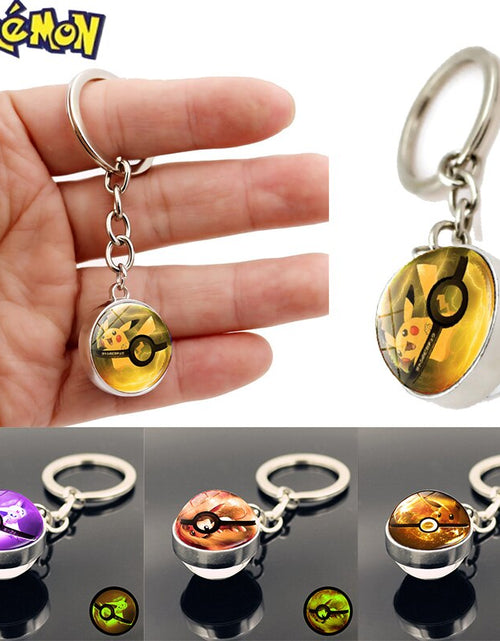 Load image into Gallery viewer, Glass Ball Pendant Cartoon Keychain
