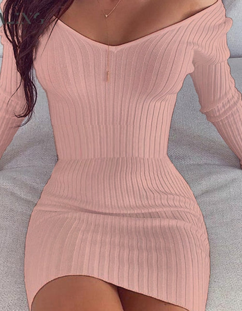 Load image into Gallery viewer, Warm &amp; Sexy Off Shoulder Sweater Dresses
