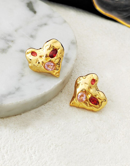 Load image into Gallery viewer, Irregular Heart Stud Earrings
