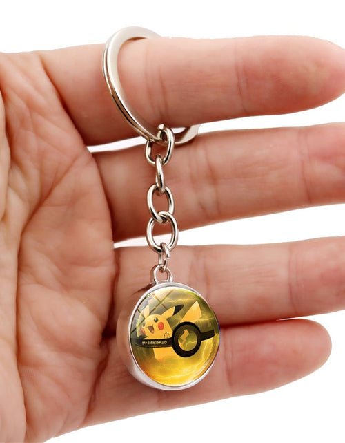 Load image into Gallery viewer, Glass Ball Pendant Cartoon Keychain
