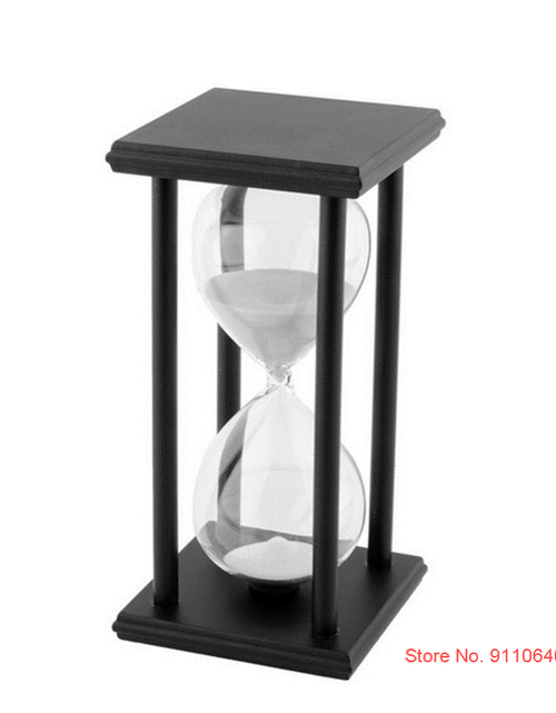 Load image into Gallery viewer, Vintage Black Wooden Hourglass
