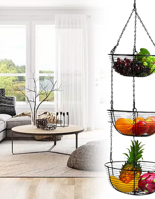 Load image into Gallery viewer, 3-Tiers Hanging Fruit Basket
