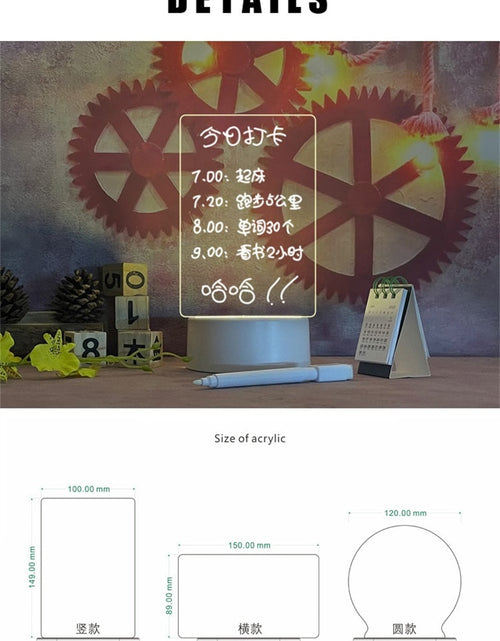Load image into Gallery viewer, LED Note Board Acrylic Light
