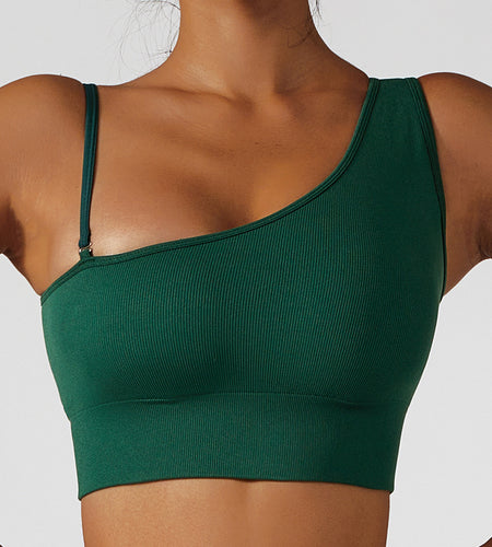 Summer Sexy Oblique Shoulder Yoga Clothes Tops
