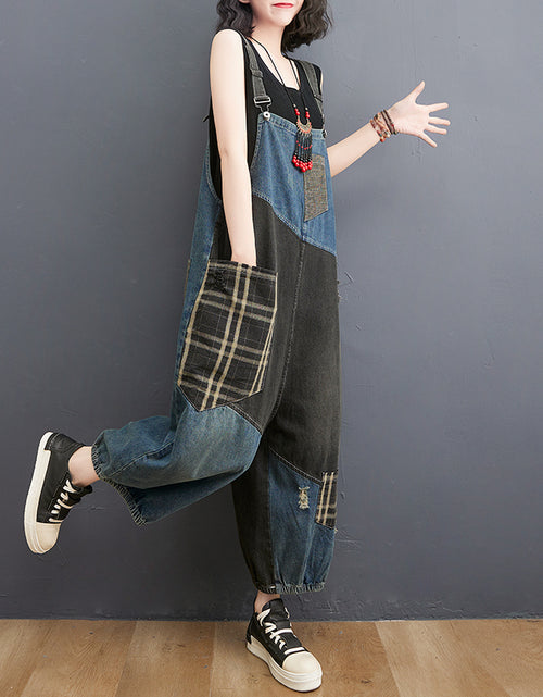 Load image into Gallery viewer, Spring Summer Denim Big Pockets Overall Jumpsuit Sleeveless
