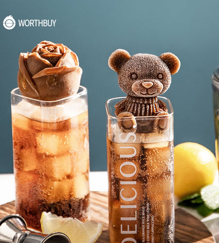 Cute Teddy Bear Silicone Mould Ice Cube Maker