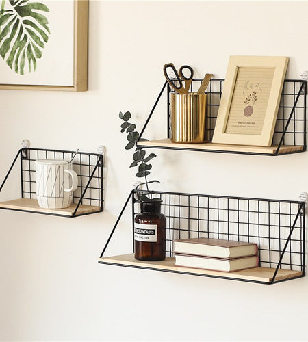 Nordic Wooden Wall Hanging Shelves