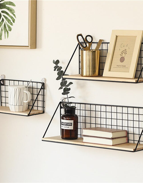 Load image into Gallery viewer, Nordic Wooden Wall Hanging Shelves
