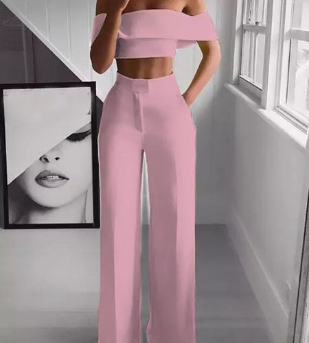 Cropped Top + Long Trousers Set