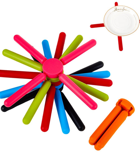 Kitchen Utility Foldable Cross Silicone Trivets
