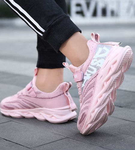 Lace-Up Girls Breathable Running Shoes