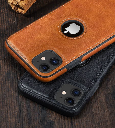 Solid Color PU Leather Phone Case For iPhones