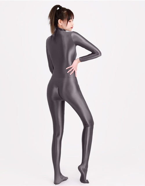 Load image into Gallery viewer, Glossy Elastic One-Piece  Jumpsuit
