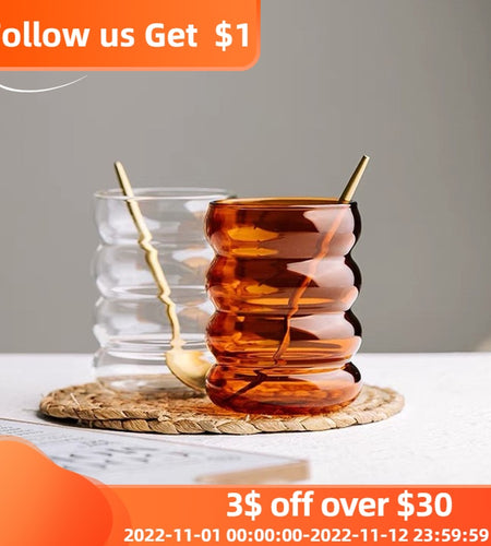Wave Shape Glass Cup
