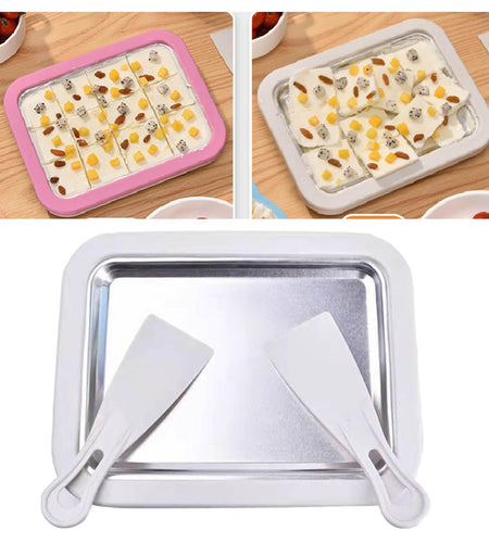 Ice Cream Roller Plate with 2 Spatulas
