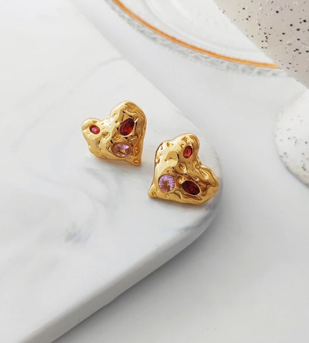 Irregular Heart Stud Earrings