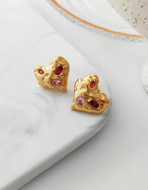 Load image into Gallery viewer, Irregular Heart Stud Earrings
