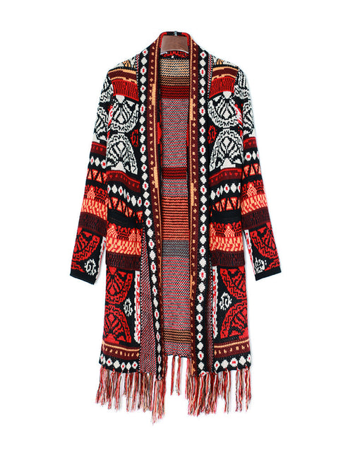 Load image into Gallery viewer, Ethnic Fringe Cardigan
