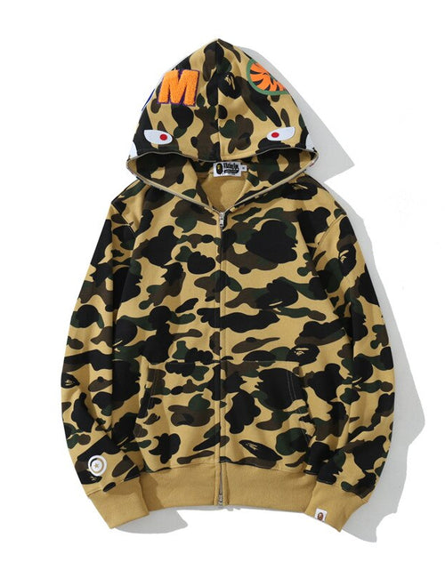 Load image into Gallery viewer, Anime Hoodie Shark Camo Full Zip
