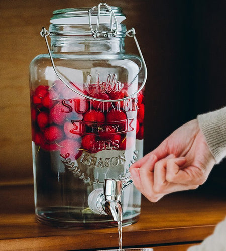 Retro Embossed Drink Dispenser Jar