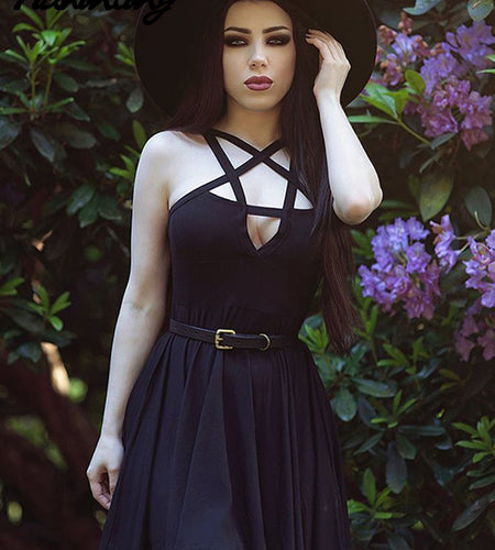 Pentagram Strap Gothic Dress