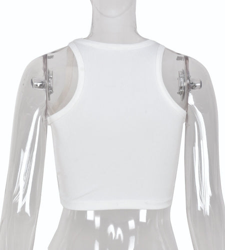 Sleeveless O-Neck Basic Slim Vest Tee