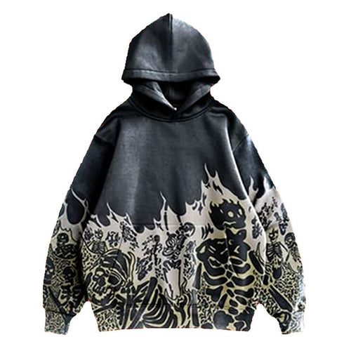 Load image into Gallery viewer, Streetwear Skull Print Hoodies
