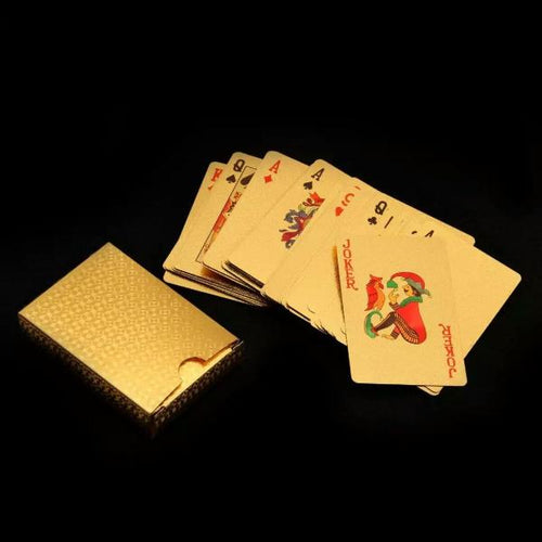 Load image into Gallery viewer, Gold Silver Veneer Poker Deck
