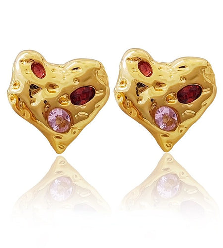 Irregular Heart Stud Earrings