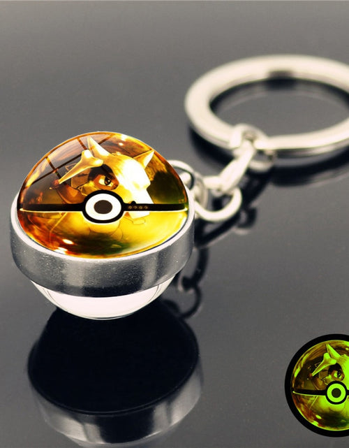 Load image into Gallery viewer, Glass Ball Pendant Cartoon Keychain
