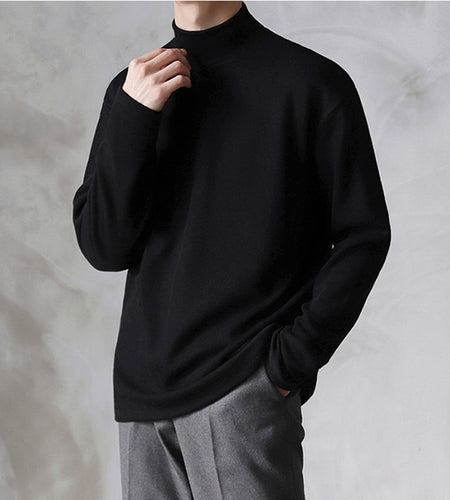 Casual Velvet Turtleneck Men Loose Sweater