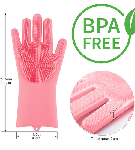 1 Pair Silicone Dishwashing Scrubber