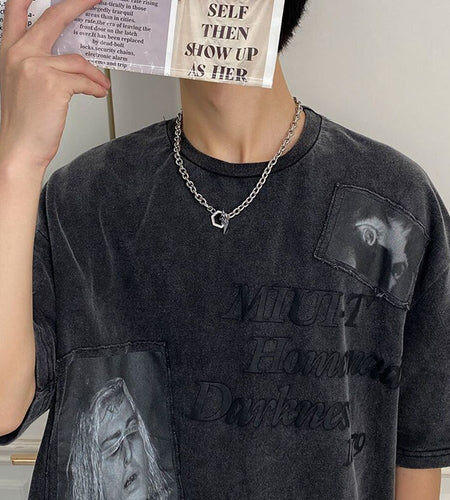 Lightning Hexagon Steel Necklace