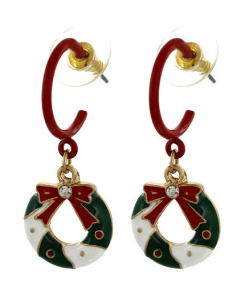 Load image into Gallery viewer, Christmas Wreath Earrings
