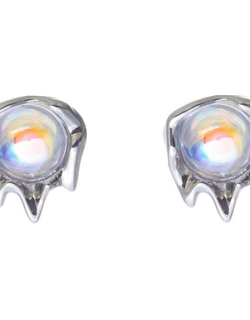 Load image into Gallery viewer, Moonstone Lava Stud Earrings
