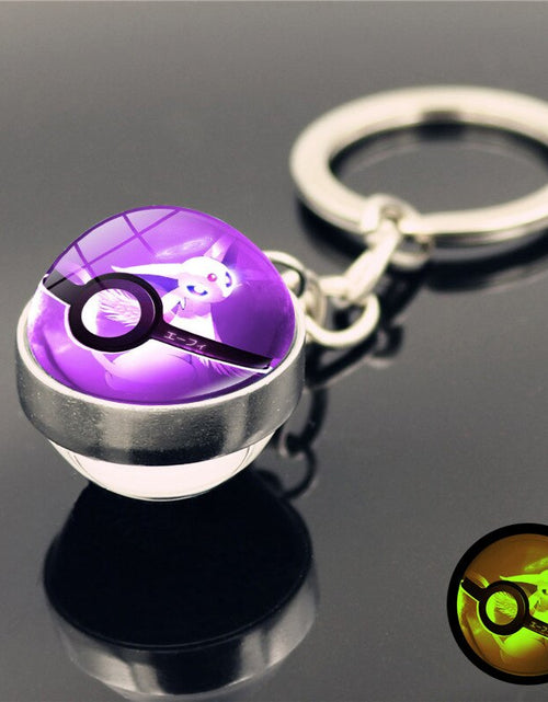 Load image into Gallery viewer, Glass Ball Pendant Cartoon Keychain
