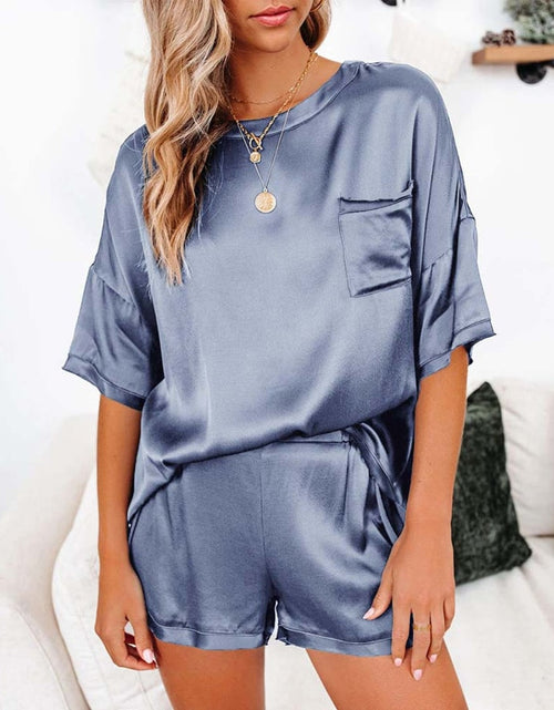 Load image into Gallery viewer, Summer Satin Pajamas Set Women
